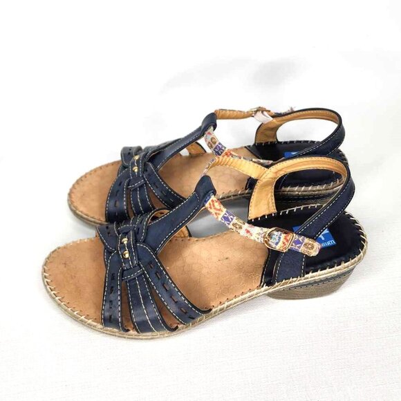 SL Design navy leather sandals - Picture 2 of 10
